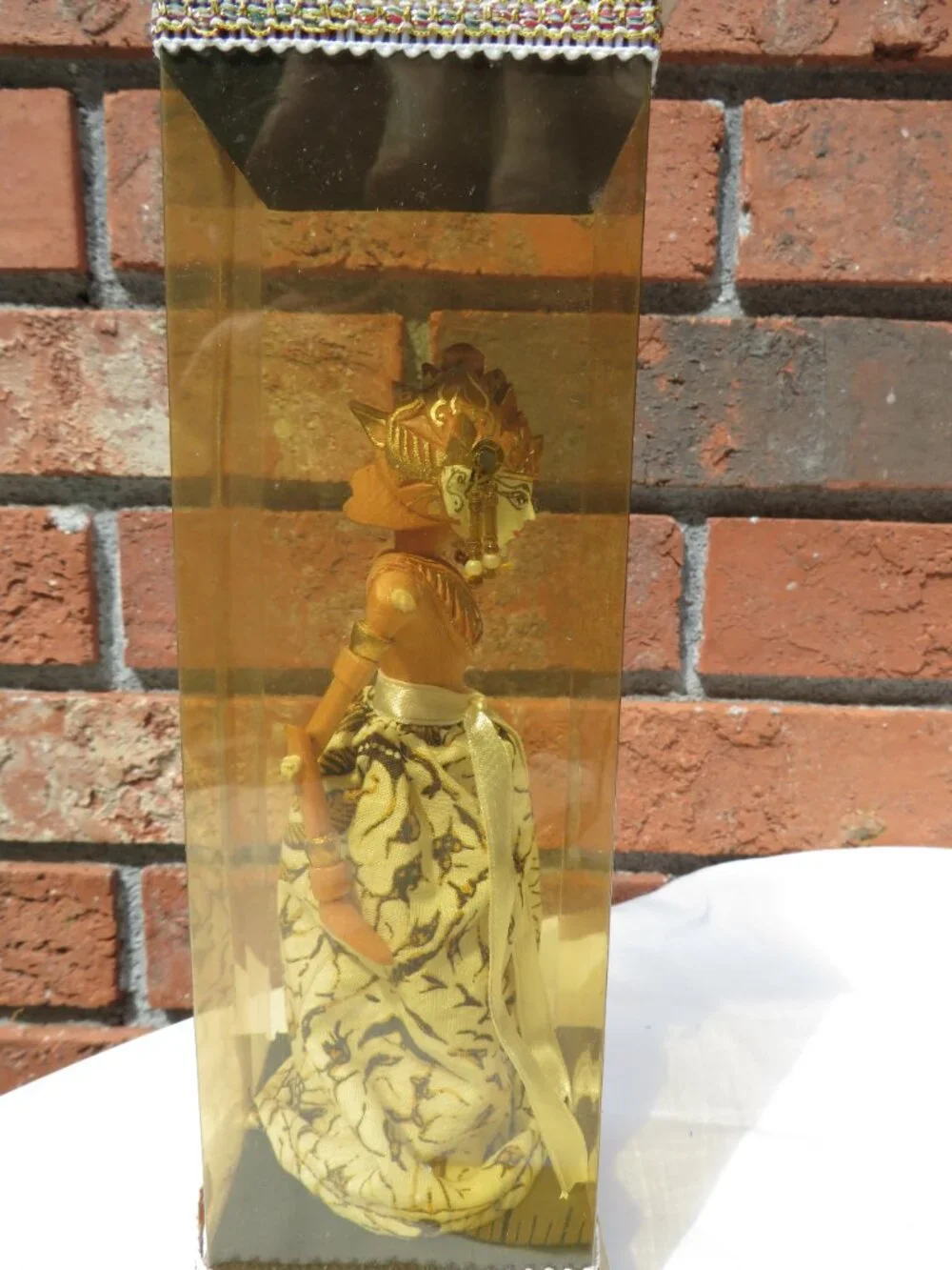 Vintage Indonesian Wayang Golek Puppet in Handcrafted Display Case | Javanese